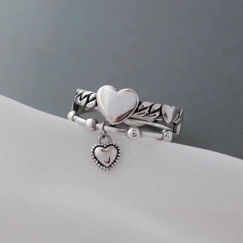 Silve Zircon Bead Ring For Women Girl Party Gift Sweet Cool Versatile Vintage Korean Jewelry Dropshipping