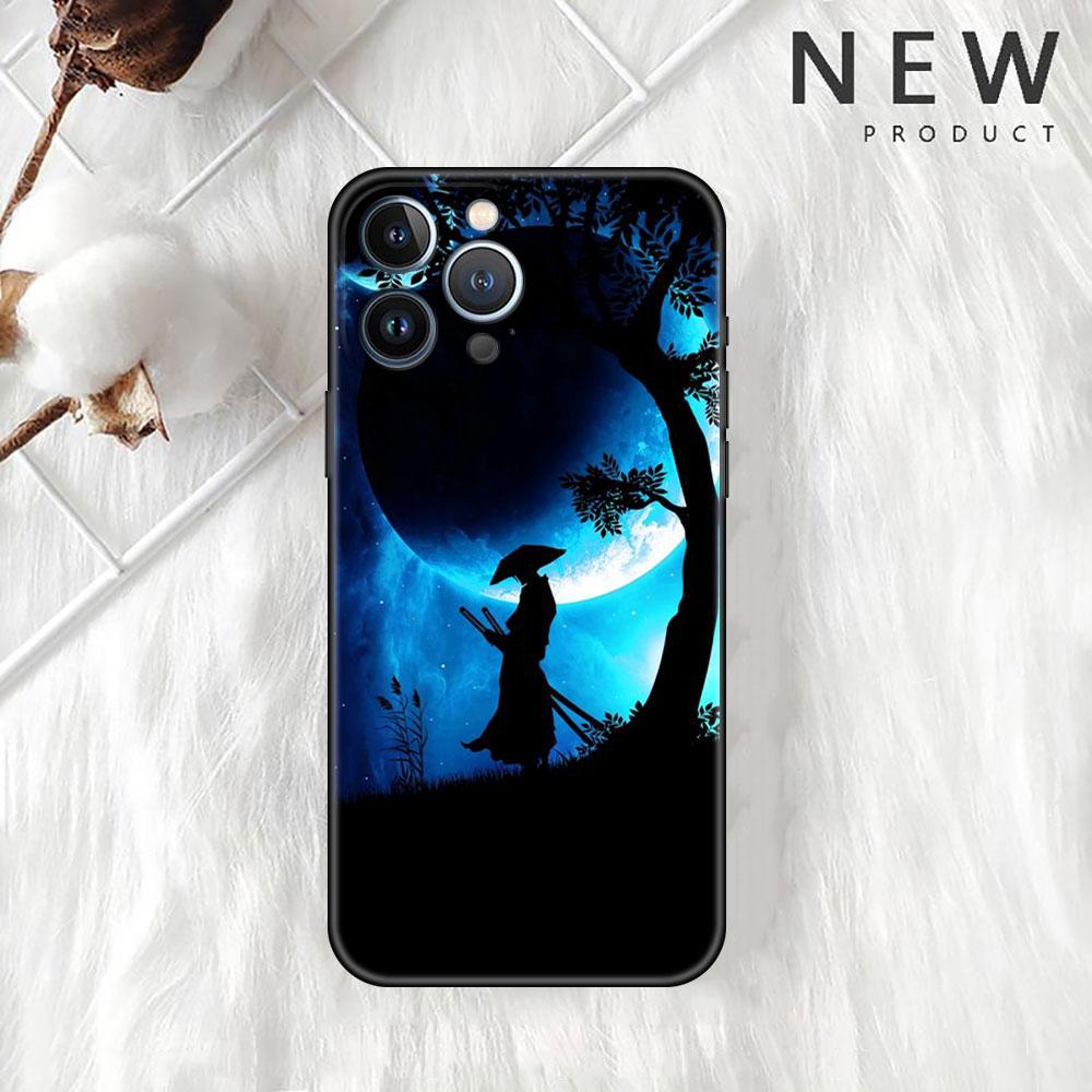 

Японский крутой чехол самурай для Apple iPhone 14 Pro Max 13 11 12 Mini SE 7 8 Plus X XS 6 6S, силиконовый чехол для телефона, мягкий чехол из ТПУ, чехол iPhone 6 6S Plus