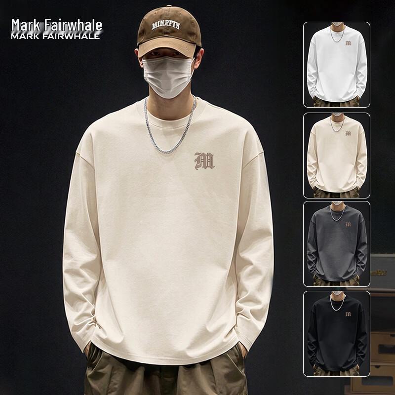 Mark Fairwhale Men's Loose Fit Cotton Long-Sleeve T-Shirt