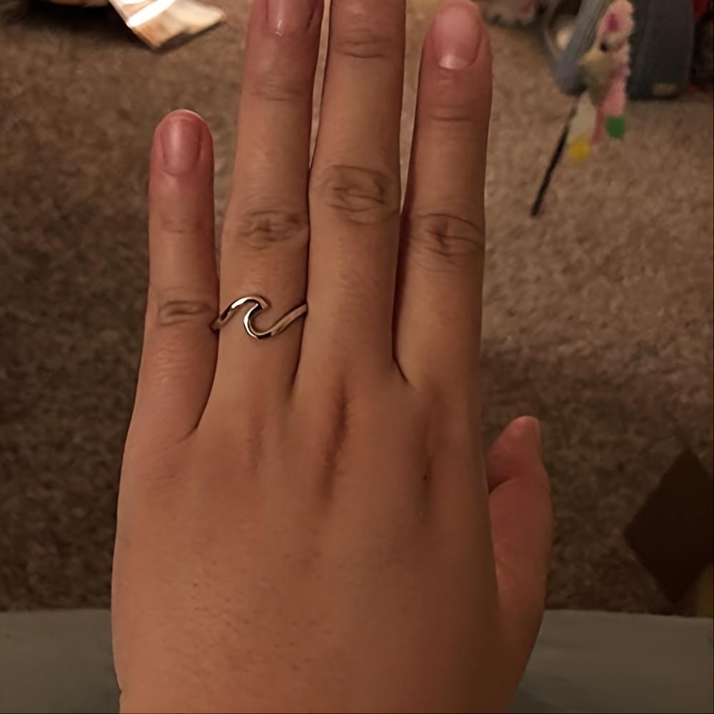 Simple S925 Sterling Silver Wavy Rings for Women Wedding Engagement Fine Jewelry Gift