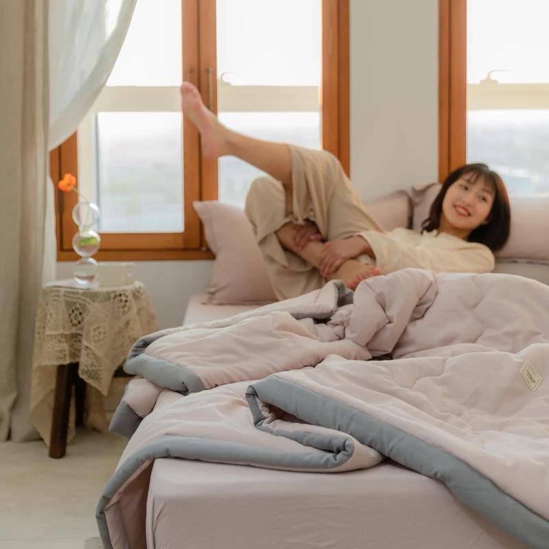 Home Lightweight Cooled Summer Quilt With Cooling Fabric Double Sides Cooling Blanket For Bed Silky Air Condition Comforter