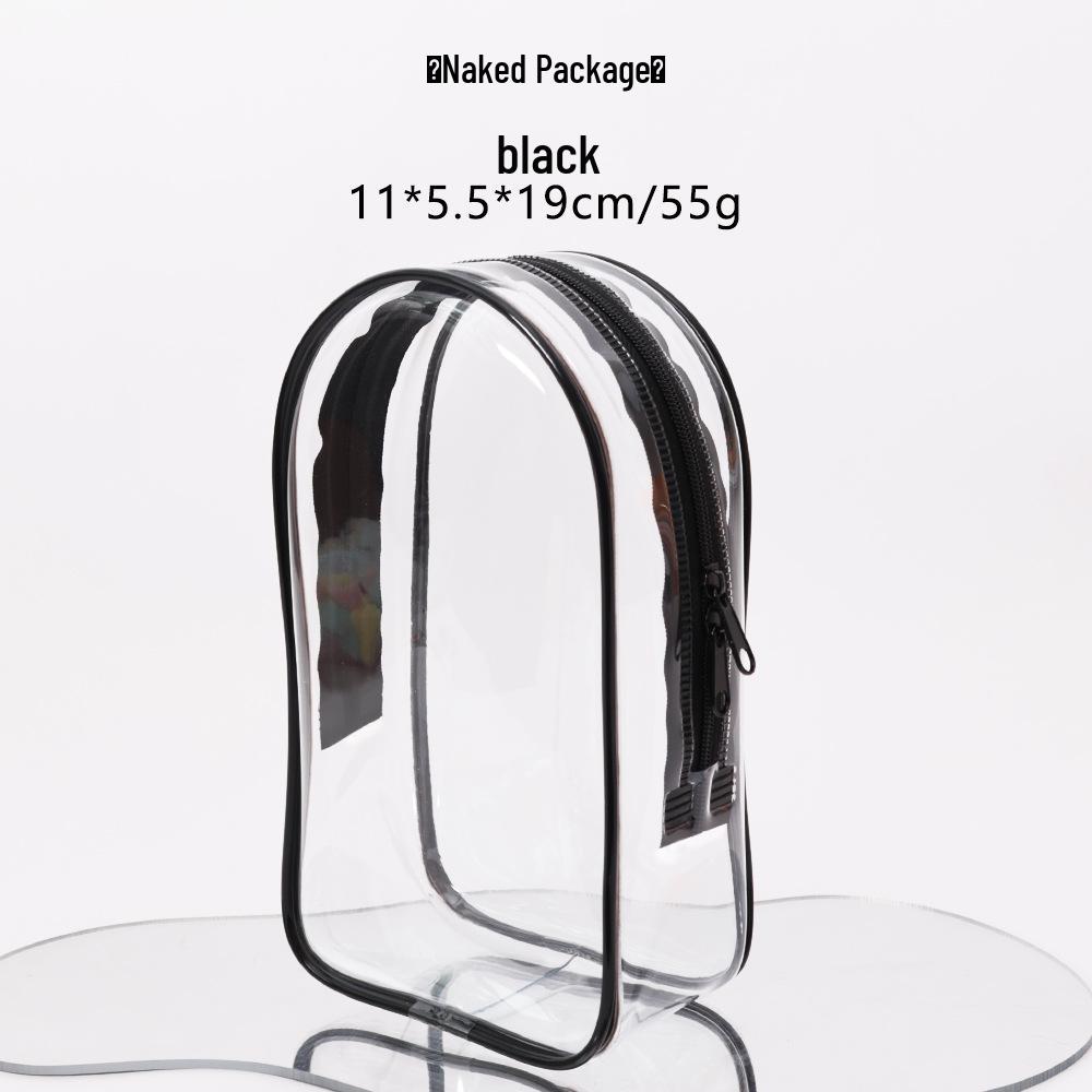 Clear PVC Zipper Doll Storage Bag - 19cm, Cartoon Dust Cover with Portable Hanging Buckle