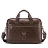 Men's Briefcase, Genuine Leather, Hand and Shoulder Computer Bag