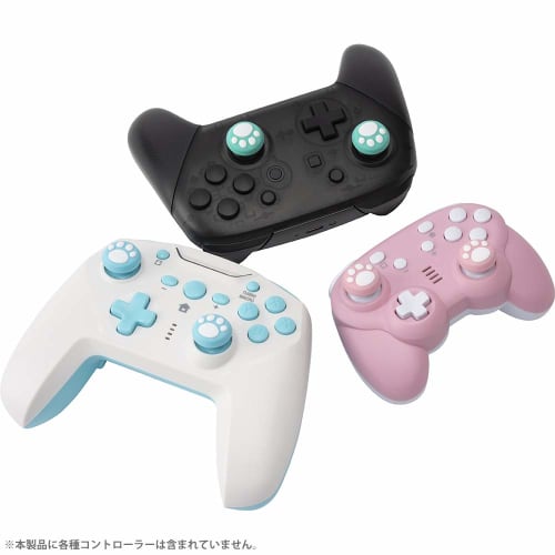 Cyber Analog Stick Cover Nekonyan Plus for Switch Pro Controller Pastel - Switch