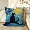 Art Van Gogh Irises BBlack Cat Cushion Cover Pillow Case Antidustmite Pillowcase Silky Short Plush Sofa Cushion Cover hot
