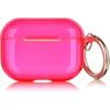 AIRSPO Clear Case for AirPods Pro Charging Case, Soft TPU, Crystal Clear, Wireless Charging Compatible, Neon Hot Pink