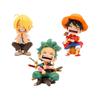 Trendy One Piece Q Version Sitting Luffy & Zoro Anime Figurine - Perfect Birthday Gift