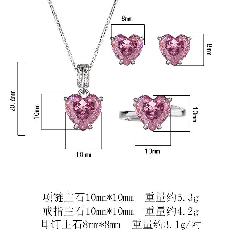 Jewelry Set Earrings Rings Necklaces Accessories High Carbon Diamonds Ice Flower Cut Hearts High-end Women's Styles Batch Shipped