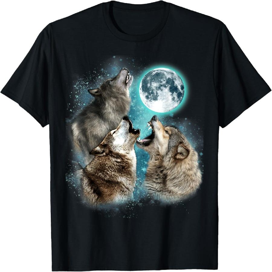 

3 Wolf Moon Howling Wolf Head Funny Wolves For Men Women T-Shirt XXXXXL чорний