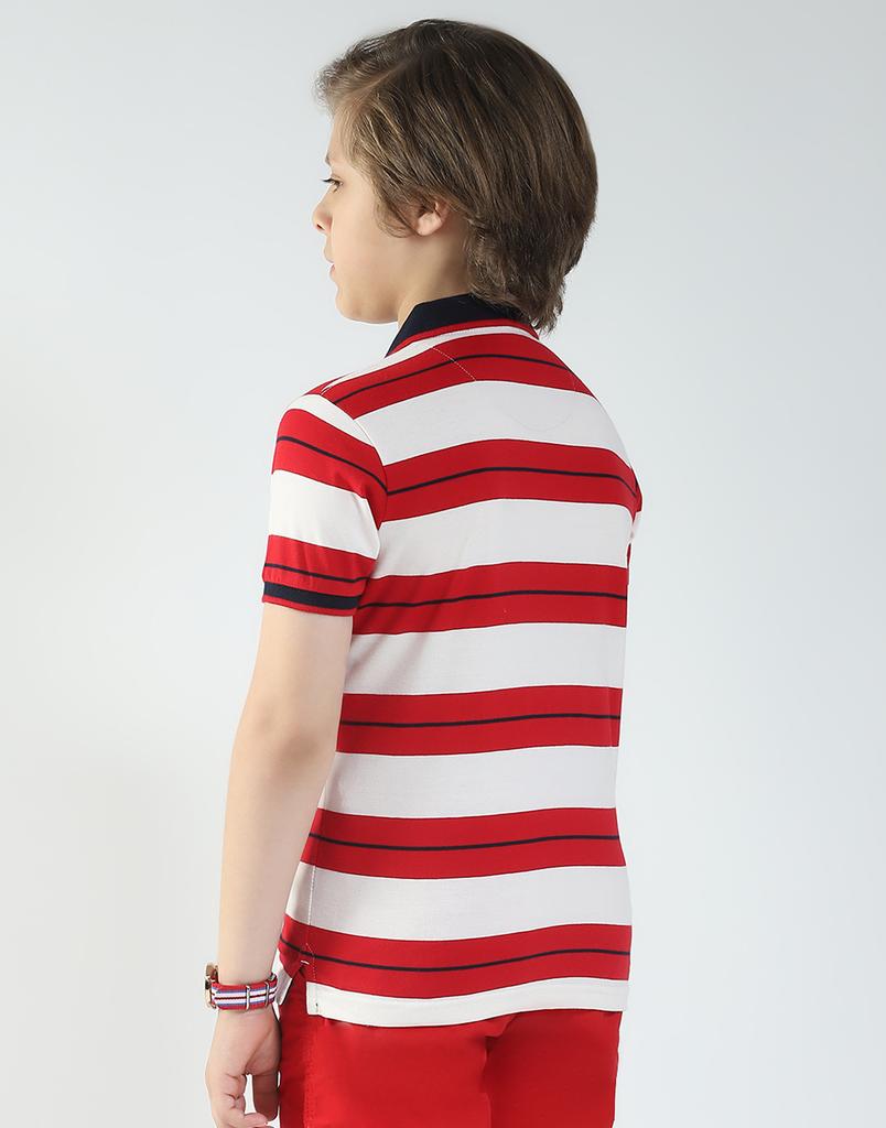Monte Carlo Boys Striped Collar Neck T-Shirt