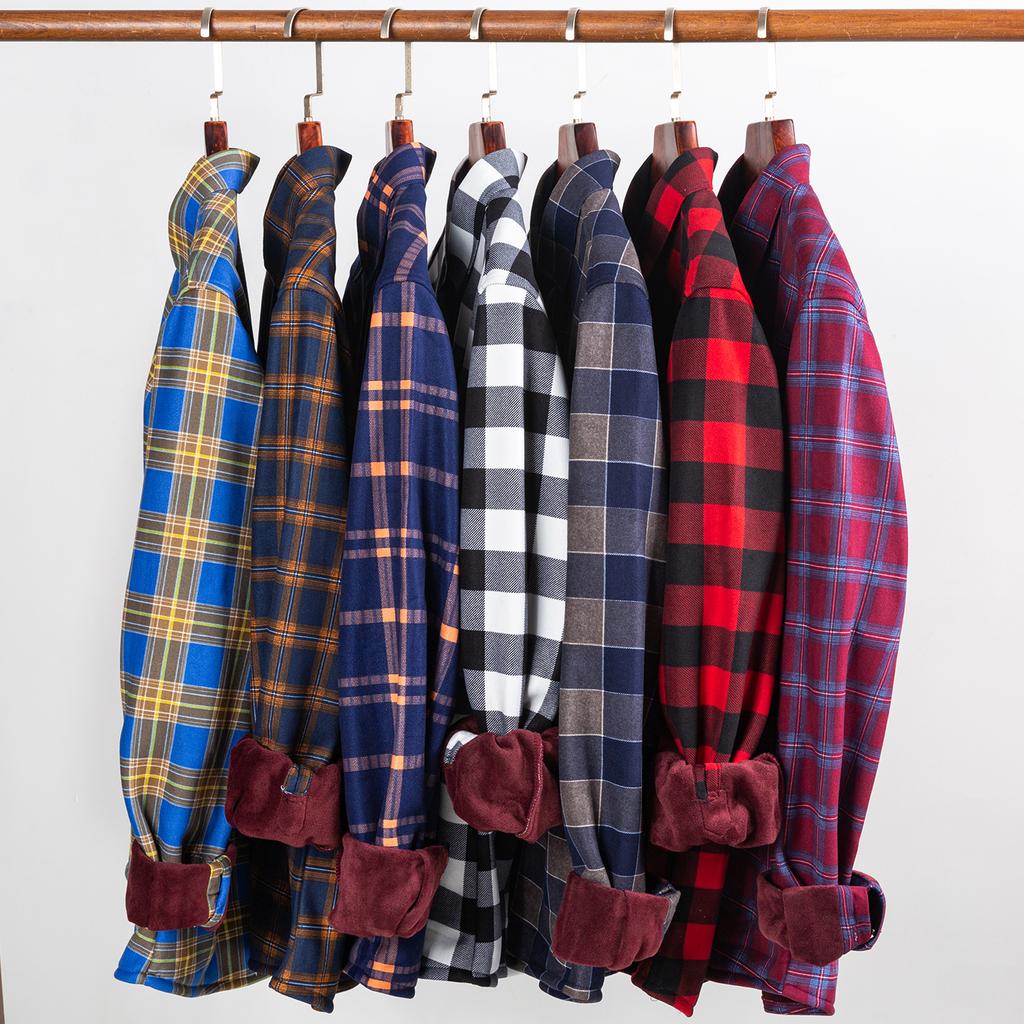 Pánské oboustranné fleecové košile s dlouhým rukávem a kostkovaným vzorem, silnější, zimní, ležérní, hřejivé, trendy, odolné proti chladu, pohodlné košile pro muže