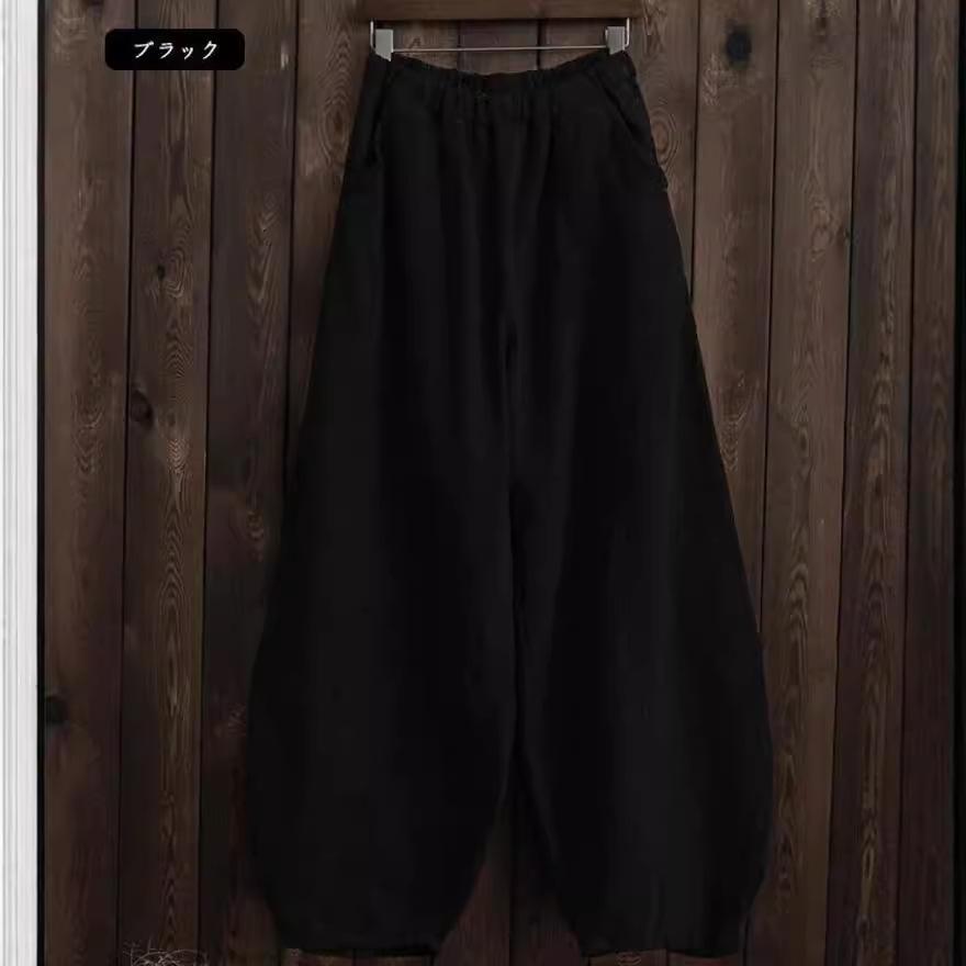 

Весна-лето свободные дизайнерские шаровары женские широкие шаровары шаровары женские однотонные хлопковые брюки брюки с воздушным шаром XS чёрный