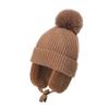 Toddler Hat Washable Solid Color Ear Cover Design Friendly To Skin Fade-Resistant Keep Warm Cashmere Windproof Baby Girl Winter