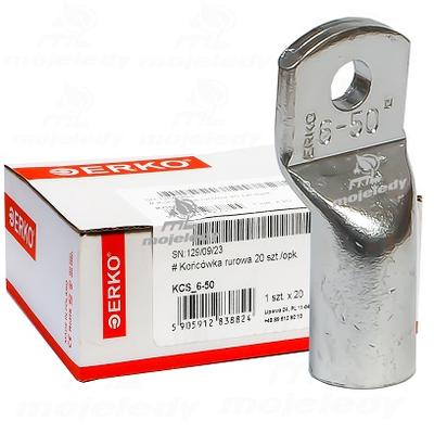 Końcówka oczkowa rurowa KCS CU 50mm M6 20szt ERKO