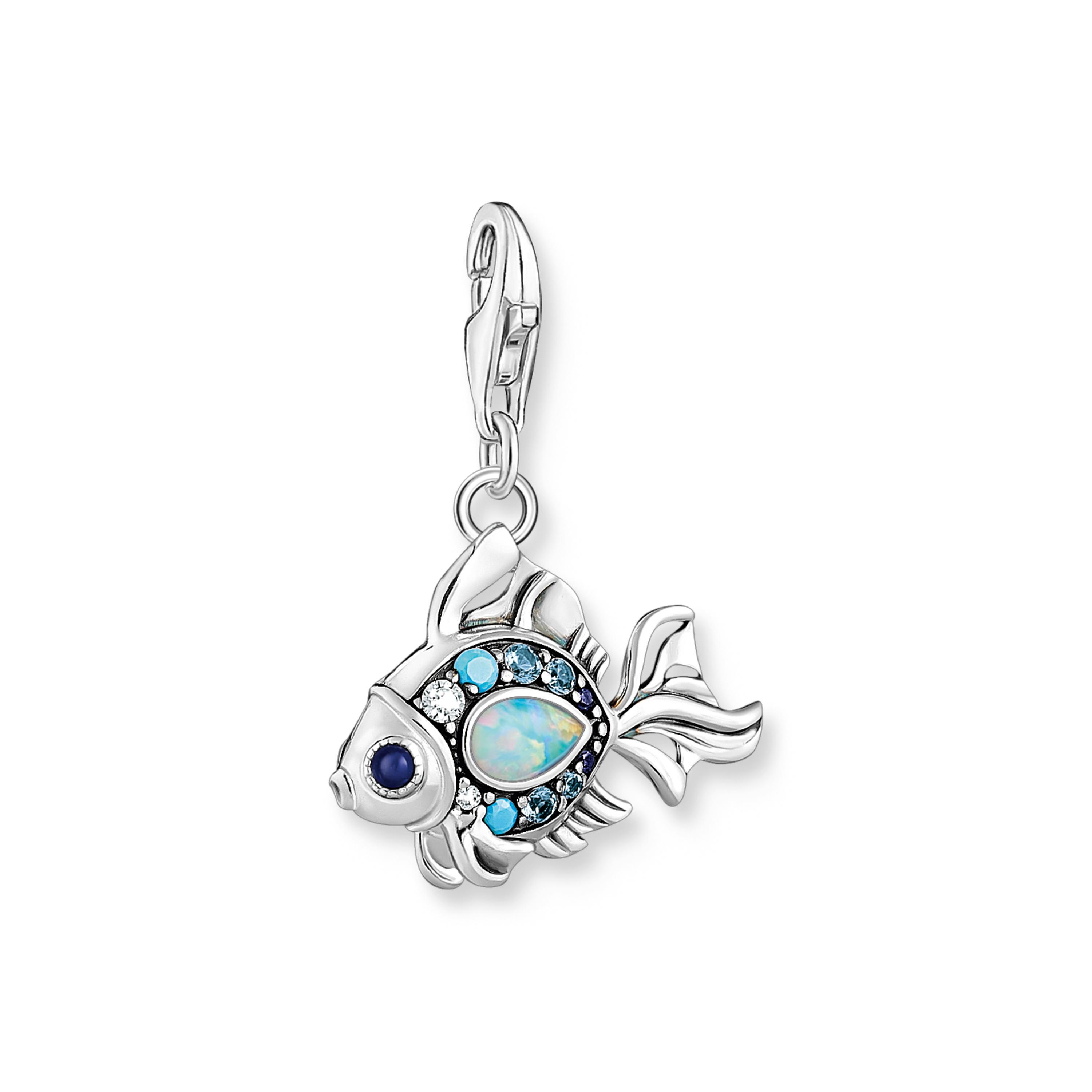 Blue Maritime Fish Charm Pendant Spring 925 Silver Trendy Lucky Gift For Women Jewelry