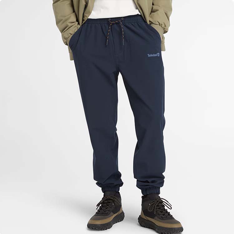 Timberland Solid Color Logo Drawstring Outdoor Casual Pants Men pants Deep-Sapphire-Blue A5N4X-433