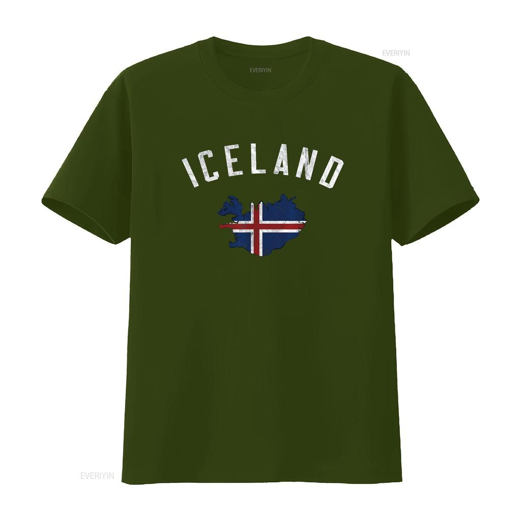 T-shirt Vintage Varsity Islanda vintage Lavata Traspirante Comoda Morbida streetwear Alla moda Unisex Elasticizzata homme Casual