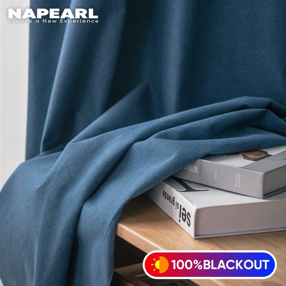1PC NAPEARL 100% Blackout jednokolorowa pościel zasłona okienna do sypialni nowoczesny typ pierścienia zasłony zasłona do salonu do wystroju domu