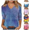 3/4 Sleeve Shirts For Women Cute Print Graphic Tees Blouses Casual Plus Size Basic Tops Pullover