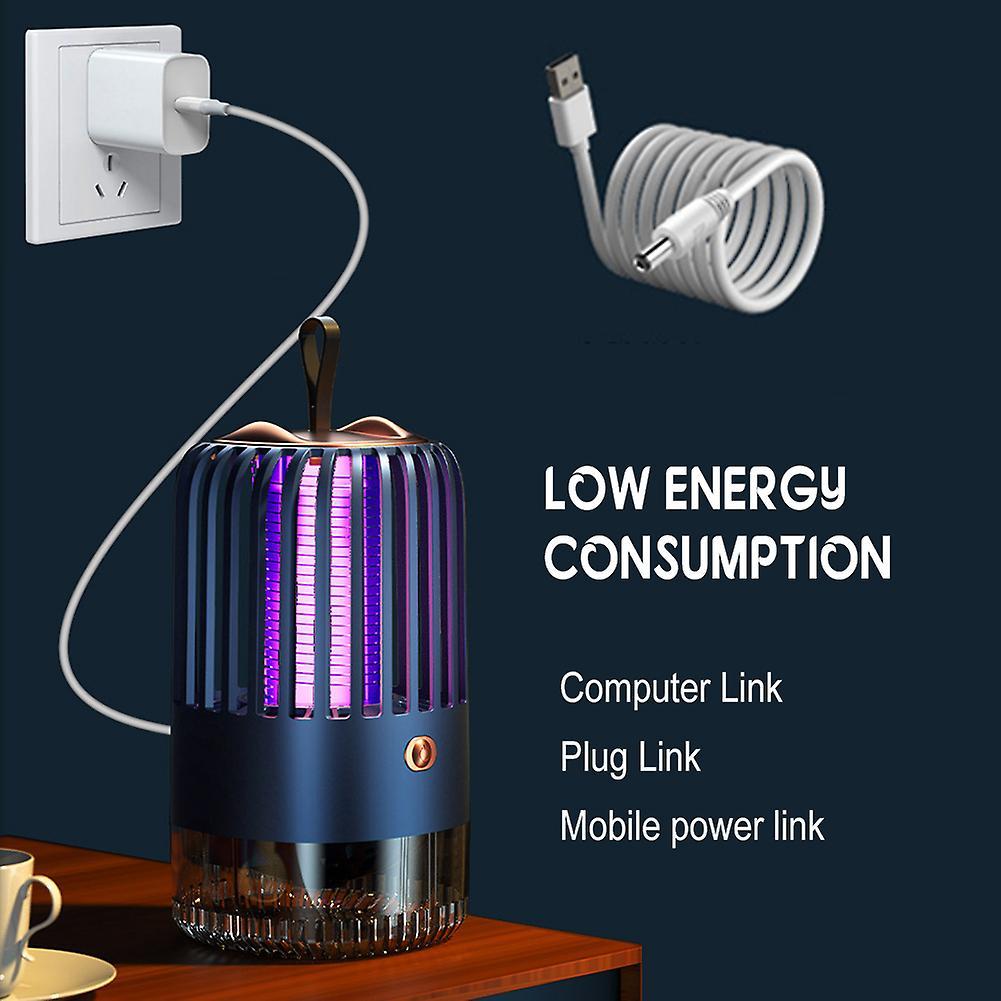 Small Mosquitoes Killer Lamp with Transparent Box Chargeable Bugs Trap Lamp for Living Room Home