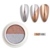 Nail Art Two-Color Solid Powder: Gold & Silver Super Shiny Titanium Glow