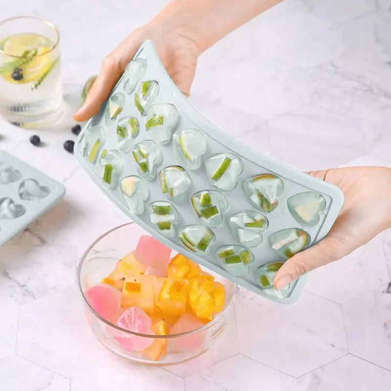 1set Ice Cube Tray with Lid, Quick Freeze Silicone Mold, Easy Release Ice Maker for Freezer, BPA-Free Leakproof 24-Cube Tray Set