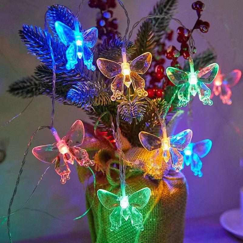Solar LED Waterproof Outdoor String Lights: Bee, Butterfly & Dragonfly Garden Decoration 5m 20 LEDs (Solar 8 Modes)