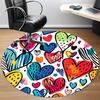 1pc Heart Colors Office Round Area Rug, Indoor Mat Suitable ForOffice, Under Office Chairs Bedroom Living Room Home Decor, Room Decot098