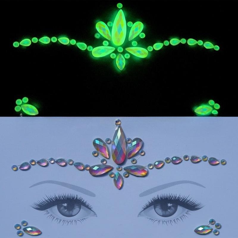 Crystal Tattoo Sticker Glitter Eyeliner Eyebrow Makeup Face Eyes Diamond Temporary Tattoo Rock Rhinestone 3D Eyeliner Stickers