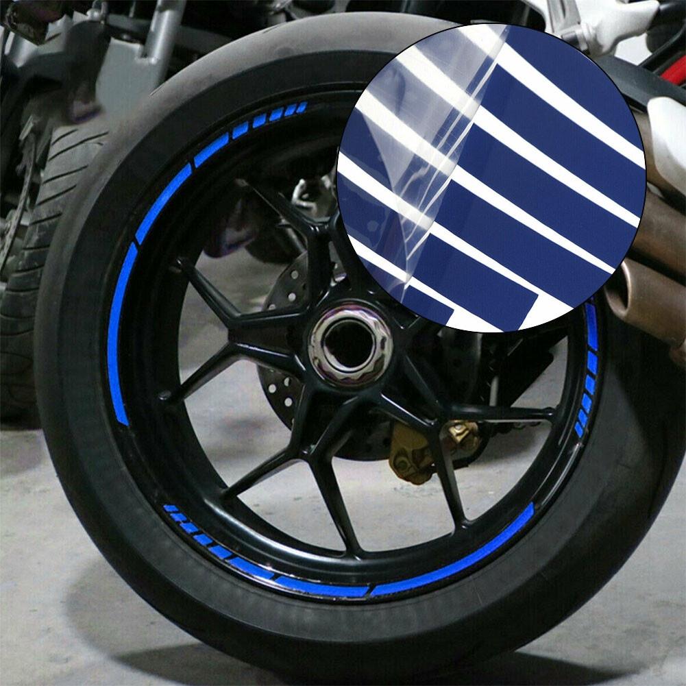 Blue Wheel Rim Sticker Edge Strip Reflective Wheel