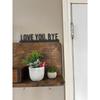 1PC Geometric Metal "LOVE YOU BYE" Sign, Living Room Wall Art, Unique Indoor Home Decor, Valentine Gift