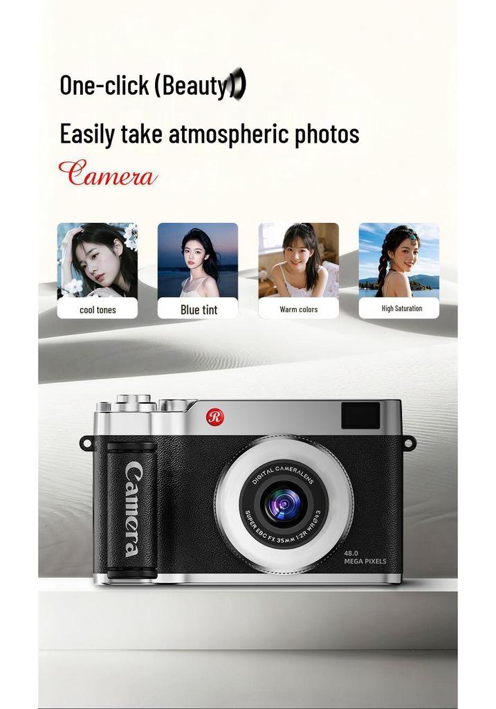 4K High-Resolution Flip Screen Mirrorless Digital Camera for Vlogging and Parties