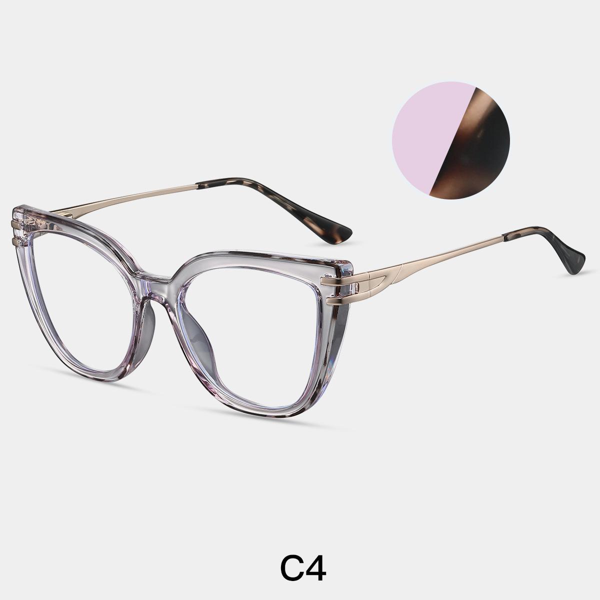 

TR90 Material Anti Blue Light Cat Eye Readers For Women Big Frame Premium Trendy Optical Computer Eye Glasses Presbyopic Events Plus 0