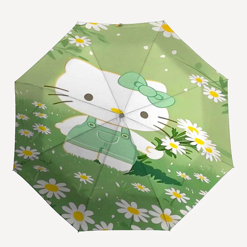 1pc Hello Kitty umbrella automatic open/close, 8-Rib Durable Frame, Compact Folding Design, Ideal Birthday/Holiday Gift  1160A