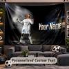 Wandtapijt met aangepaste naam Cristiano Ronaldo patroon Gepersonaliseerde bedrukte stof Wanddecoratie