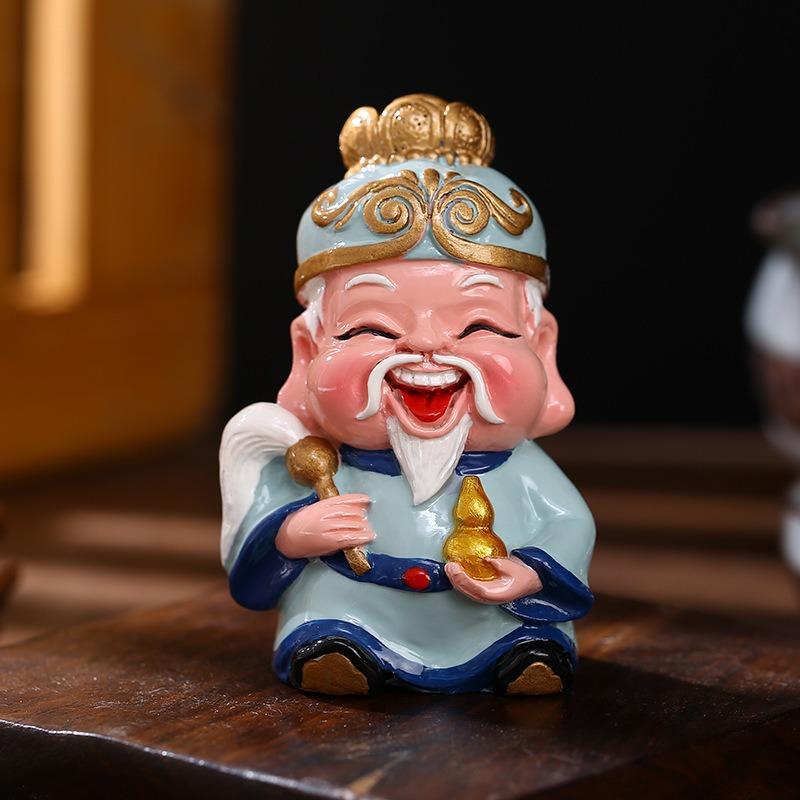 1pc Mini God of Wealth Statue, God of Wealth Ornament, Creative Decorations, TV Cabinet Decoration, Shop Opening, Housewarming Gift