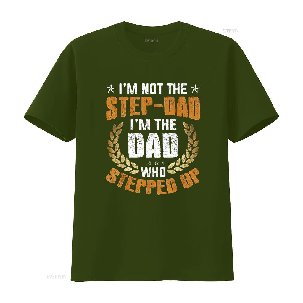 T-shirt da uomo I m Not The Stepdad DAD Who Stepped Up Festa del Papà Nera 4X Large vintage Lavata Morbida homme Elastica Traspirante