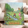 Customizable Super Mario Meadow River Blanket Video Game Fleece Blanket Kids Gamer Birthday Gift for Him Boys