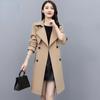 High-End Women Mid-Length Trench Coat New Spring Autumn Double-Breasted Slim Elegant All-Match Outerwear For Petite Ladies