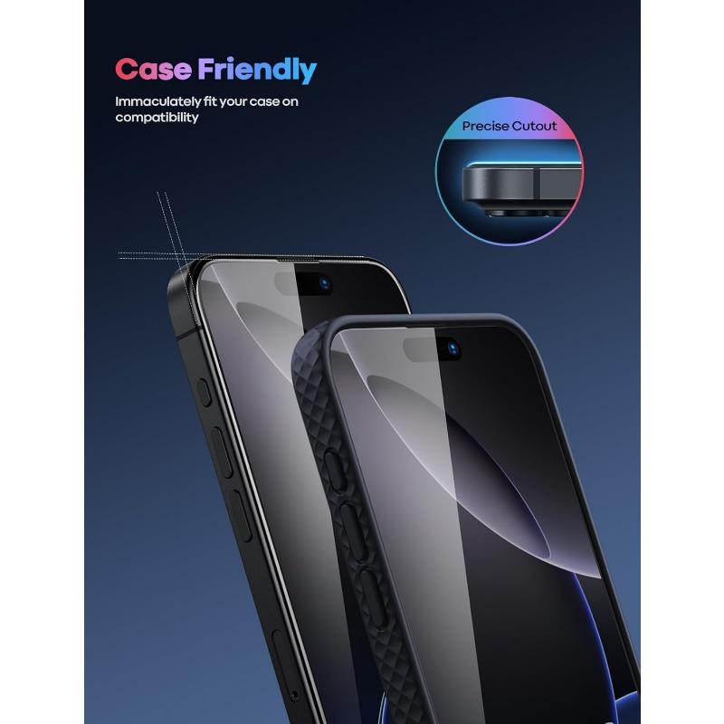 iPhone 16 Pro Max Screen Protector (6.9 Inches), [Top 9H Drop Resistant], Anti-fingerprint, No Bubbles, HD Transparent