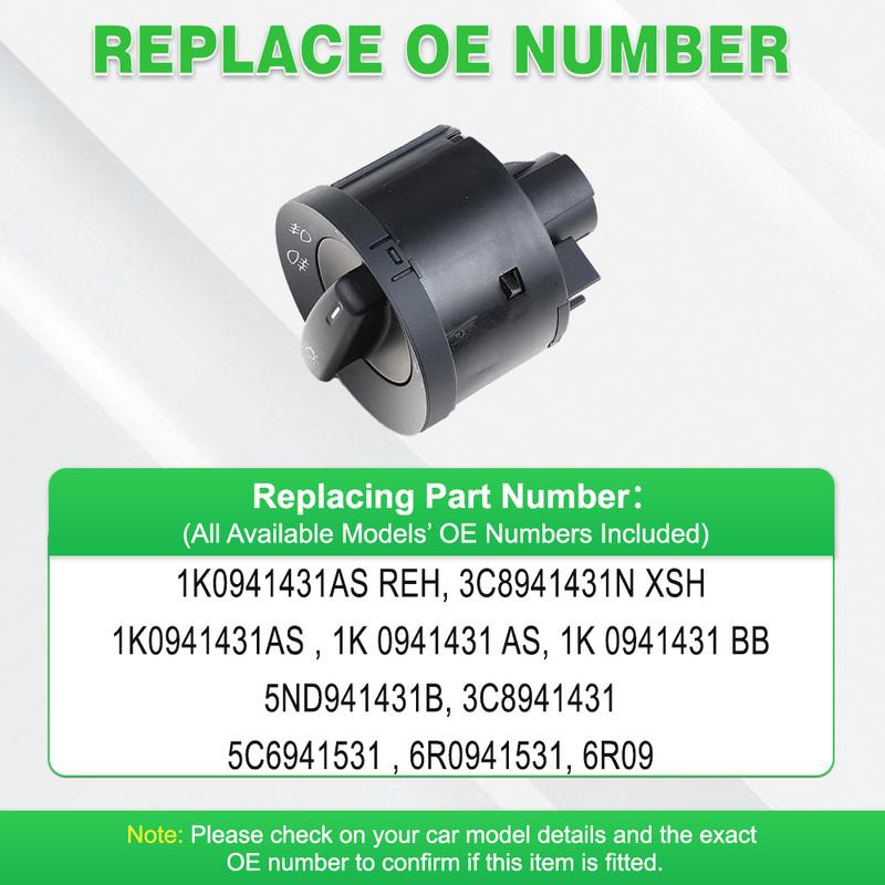 5ND941431B 8941431 10 P Front Headlight Control Switch for VW Caddy III Kasten 2KA, 2KH, 2CA, 2CH 2005 2006 2007 2008 -2016