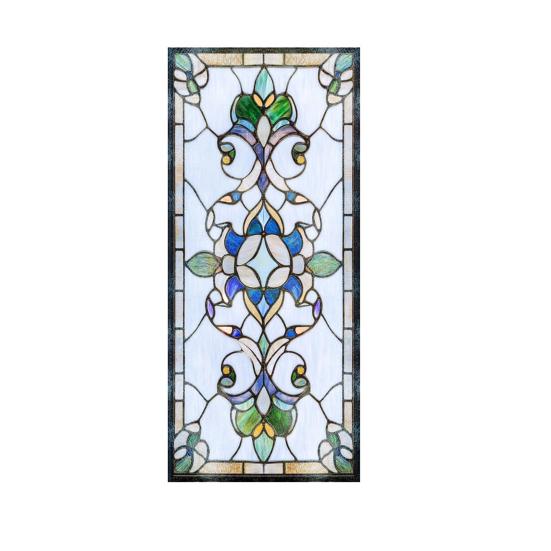 Yousheng Privacy Window Film Vintage Stained Glass Style Static Window Cling Decorative Glass Sticker for Cabinet Bathroom Kitchen Door Panel