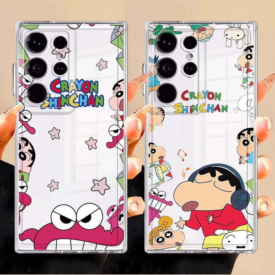 Case for Samsung Galaxy Note 20 Ultra 10 S21 S20 Plus S25 Edge S26 S22 FE S23 Ultra S24 Phone Cover Cartoon Crayons Shinchan