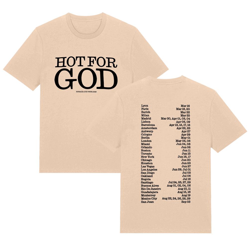 

Hot for God Tee Rosalía LUX TOUR 2026 T Shirts Women Men New Summer Fans Gift T-Shirt Casual Cotton Top Comfort Clothes M