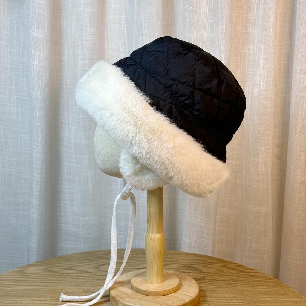 Big Face Ear Protection Fisherman Hat Women's Autumn and Winter Face Small Plus Velvet Thickened Warm Plush Basin Hat Cycling Windproof Hat