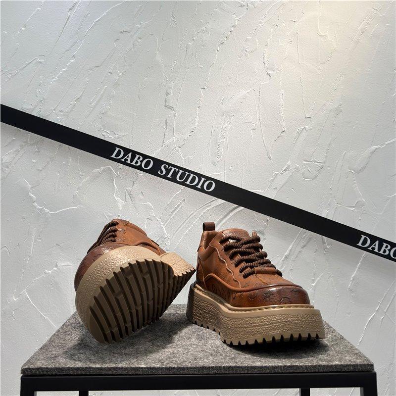 Casual shoes new lightweight lace-up low-top shoes trendy platform shoes old black board shoes bc