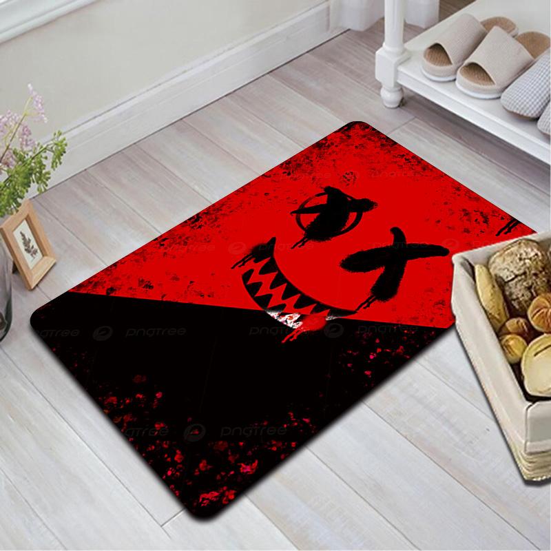 Black and Red Smiley Face Graffiti Rug Floor Mat for Living Room or Bedroom Soft and Comfortable Carpet a Gift for Birthday and Holiday.MFF0918277
