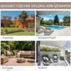 Oval Parasol, Double Brown Parasol, 445x260cm, Cantilever Parasol with Crank, Parasol Stand, Garden and Market Parasol for Garden