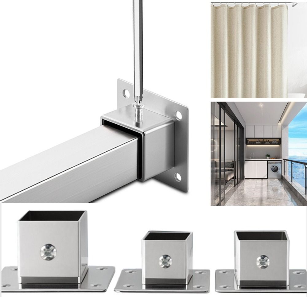 20/25/30/40mm Square Tube Connector Set Stainless Steel Elbow Corner Joint New Flange Base  Fence