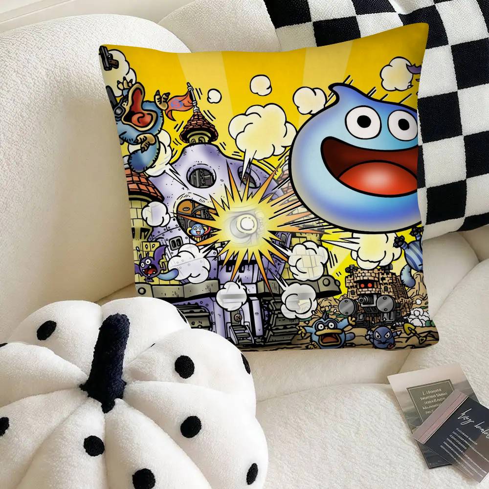 Game Dragon Quest Rocket Slime Pillow Case Fashion Square Pillowcase Bedroom Sofa Room Ins Decoration Leisure